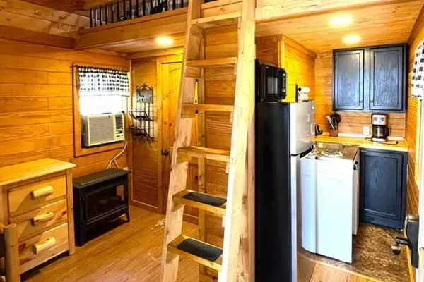 Living space and kitchen