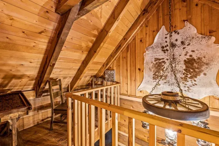 Game area rustic pinball and chess