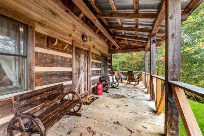 Back deck that overlooks the property