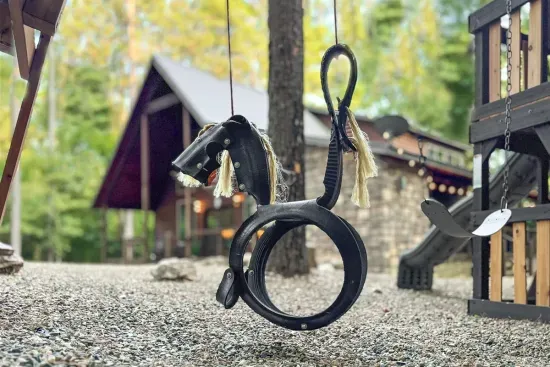 The kids will love the playset and the old fashioned tire swing.