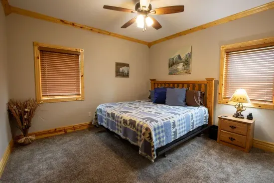 The spacious room with a king bed offers plenty of room for your luggage and extra comfort during your stay.