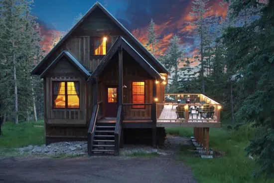 Relax after an adventurous day in the Hills on the large deck with a ton of seating.