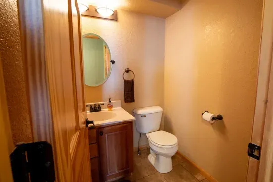 The half bath is conveniently located on the main floor.