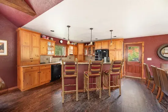 Kitchen bar seating allows everyone to gather.