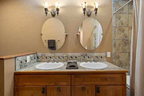 His and Her sinks in the King Ensuite Bathroom.