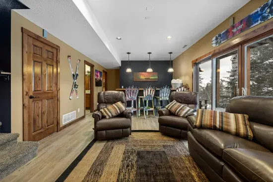 Room for everyone in the lower level living room.