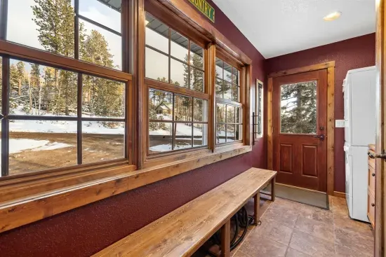 The boot room allows everyone a great place to get their boots on and off.