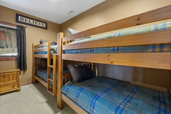 Four XL twin bunks in the bunk room.