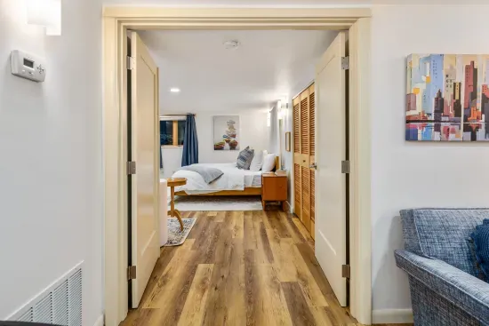 Double doors lead to your extra large King bedroom