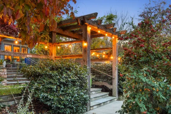 Just a few steps to the Arbor Gate.