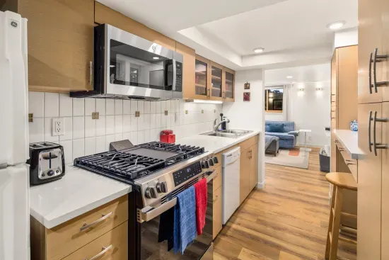 New gas range and oven plus microwave