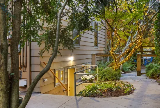 Your private entrance with fairy lights