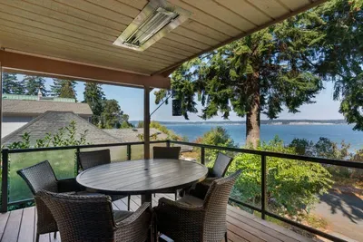 You might choose to eat all your meals al fresco on the covered and heated deck.  Dining for six.