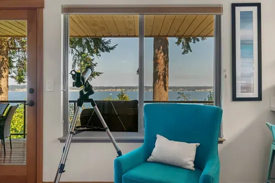 Whale watching with Telescope in Livingroom