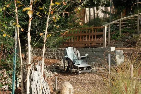 Curl up with a book in the Adirondack chair, nestled in the front gardens for a peaceful escape.