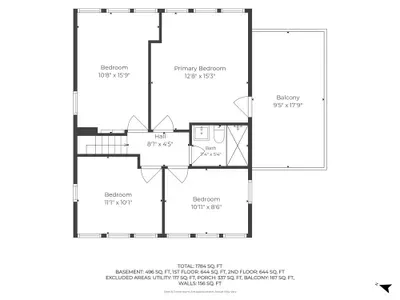 Spacious 4-bedroom layout with private balcony off the primary suite