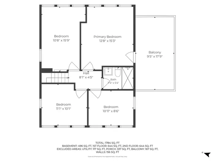 Spacious 4-bedroom layout with private balcony off the primary suite