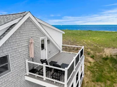 Private oceanview deck just steps from the beach and dunes