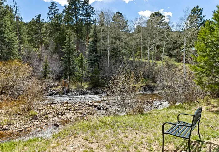river with bench