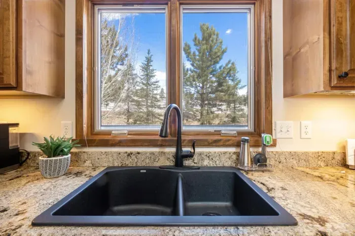 Fantastic peaceful views while you wash dishes or look out onto the patio