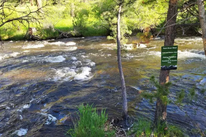 Flyfishing on the Big Thompson River for trout is very popular up here. This part of the river is for residents and guests only!