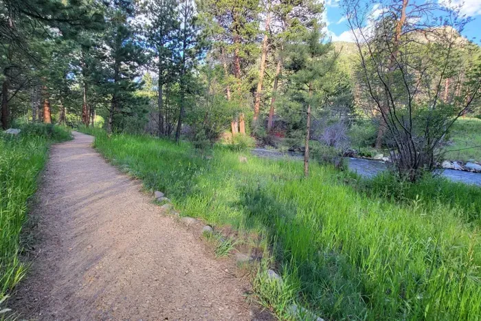 Private river path for guests and residents along the Big Thompson River
