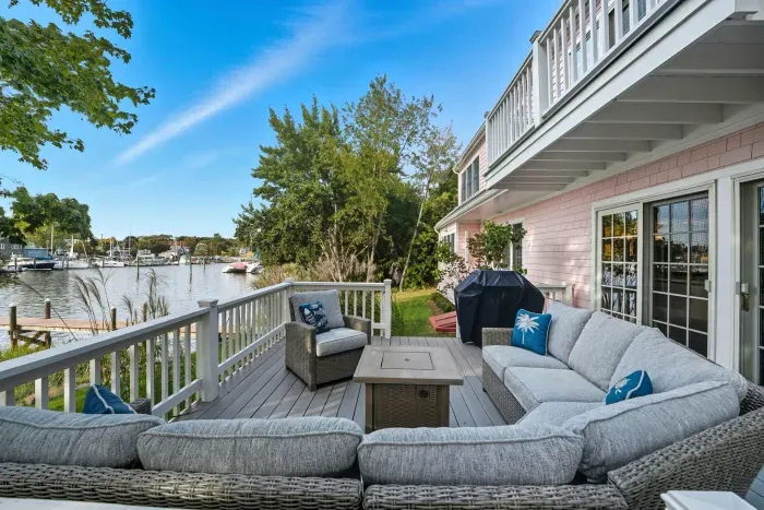 Relaxing deck with beautiful water view