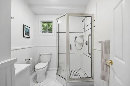 First floor bathroom with stand-up shower.