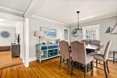 Dining Room - Seats six with two extra chairs & a highchair if needed.