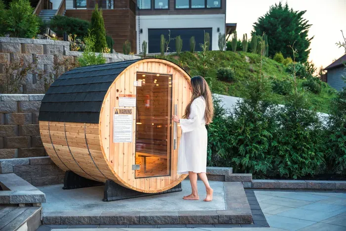 Twenty minutes inside the 4-person sauna, then step out into cool Blue Ridge air at dusk. The kind of reset most trips don't include, sitting right off the patio waiting for you.
