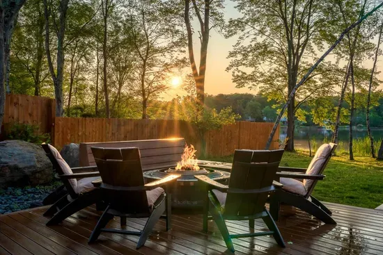 Gather by the firepit as the sun fades over the lake — s’mores and stories included!