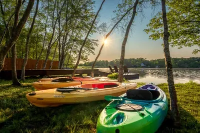 Launch into lake adventures from your private dock — with colorful kayaks ready for paddling, exploring, and making memories on the water.