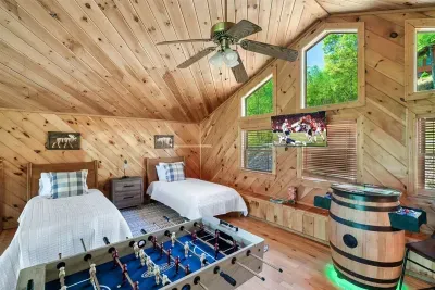 Comfortable beds and a view that keeps you close to the living area.