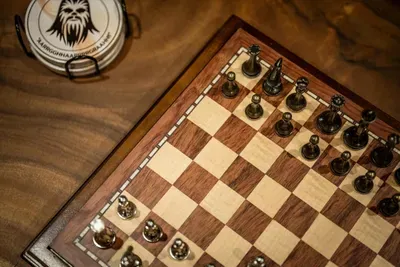 Chess board set and waiting by the window. Slow game, long afternoon, no wifi required.