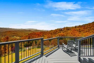 Rocking chairs, morning coffee, and miles of mountain views from the private deck. Watch mist lift off the valley as fall color lights up the ridges — your new favorite way to start the day.