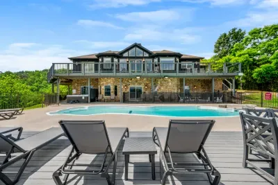 Pool deck wide enough that nobody fights over the good lounger