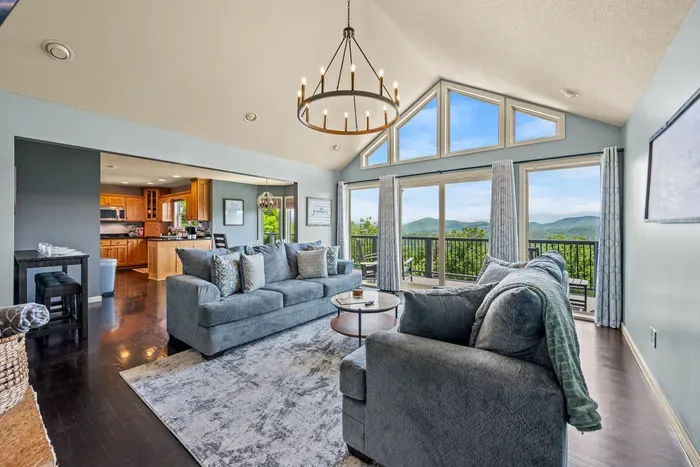 Open floor plan puts the kitchen and the view in one room