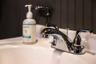 Little touches handled — hand soap stocked and the sink ready the moment you arrive. The kind of quiet detail that tells guests the hosts genuinely thought of everything.
