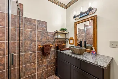 Enjoy the privacy of this full bathroom, designed for your comfort.