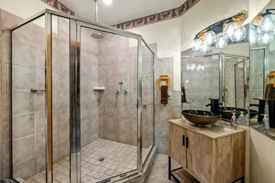 Just what you need after a long day: a private full bath with a great shower.