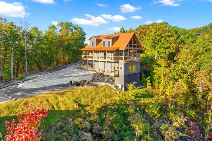 Beautiful cabin exterior designed for comfort and mountain charm