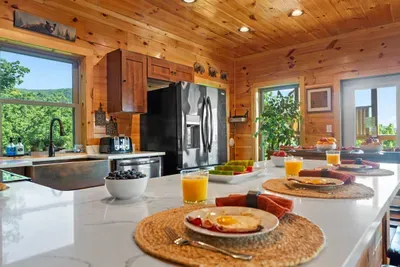 Everything you need to enjoy breakfast, lunch, or dinner at the cabin.