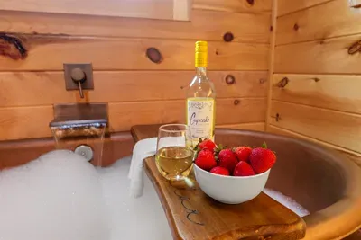Relax and recharge in the soaking tub after a day exploring the Smoky Mountains.
