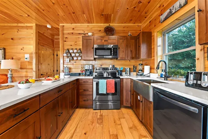 Fully equipped kitchen ready for cooking meals during your stay.