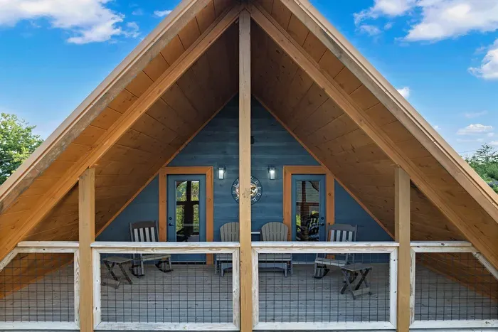 Outdoor seating designed for relaxing and taking in the scenery.
