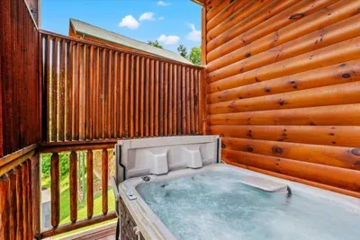 Hot tub on the covered deck, out of the weather