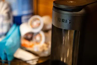 Keurig with pods stocked for the early risers