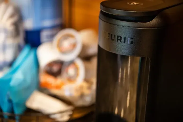 Keurig with pods stocked for the early risers