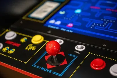 Joystick ready, screen lit — vintage arcade fun for players of every age. One more reason the game room stays the busiest room in the house.
