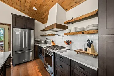 Fully equipped kitchen includes drip coffee maker.
